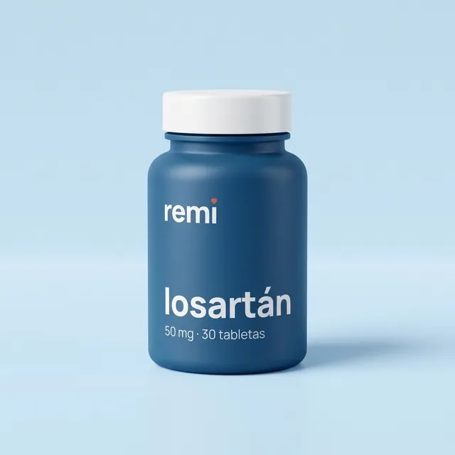 Frasco de Losartán Remi 50 mg