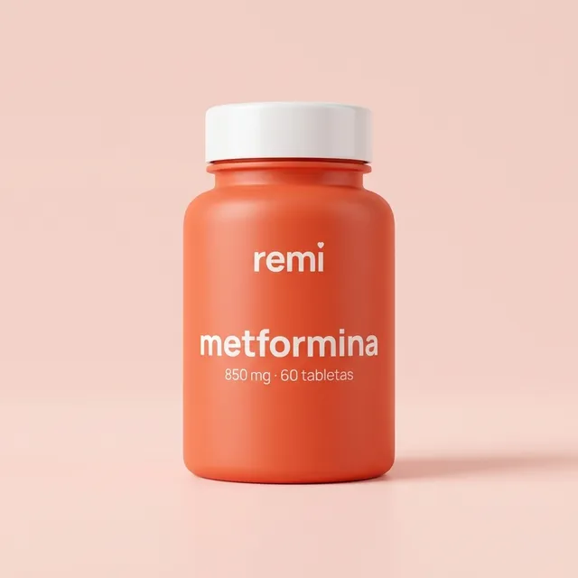 Frasco de Metformina Remi 850 mg